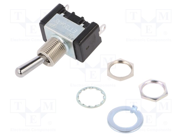 Switch: toggle; Pos: 2; SPST; ON-ON; 20A/125VAC; Toggle: round