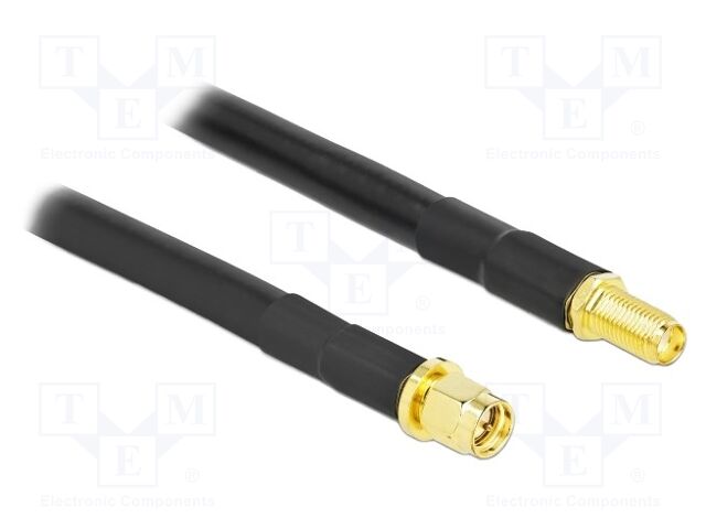 Cable; 10m; SMA male,SMA female; black; with protection cap; 50Ω