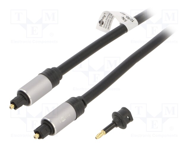 Cable; Toslink plug,both sides; 5m; Plating: gold-plated; black