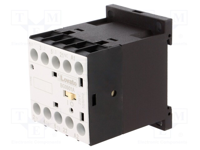 Contactor: 3-pole; NO x3; Auxiliary contacts: NC; 230VAC; 9A; DIN