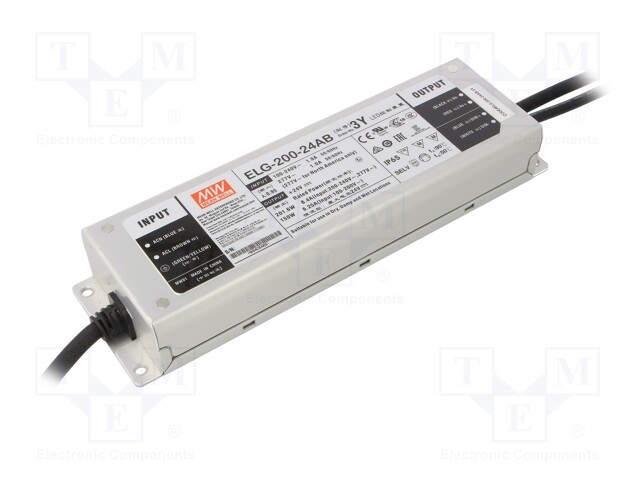 Power supply: switched-mode; LED; 201.6W; 24VDC; 22.4÷25.6VDC