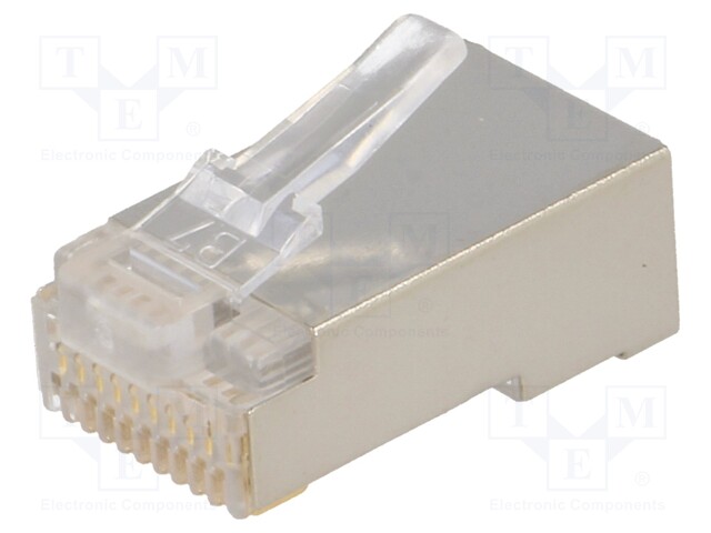 Plug; RJ50; PIN: 10; shielded; gold-plated; Layout: 10p10c; IDC