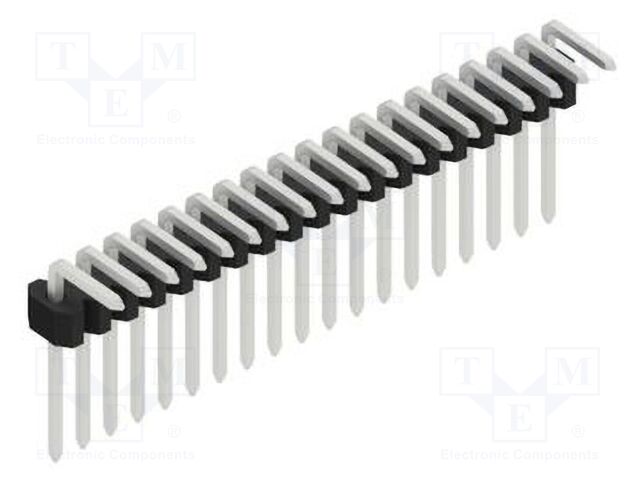 Connector: pin strips; pin header; male; PIN: 19; 1.27mm; THT; 1x19