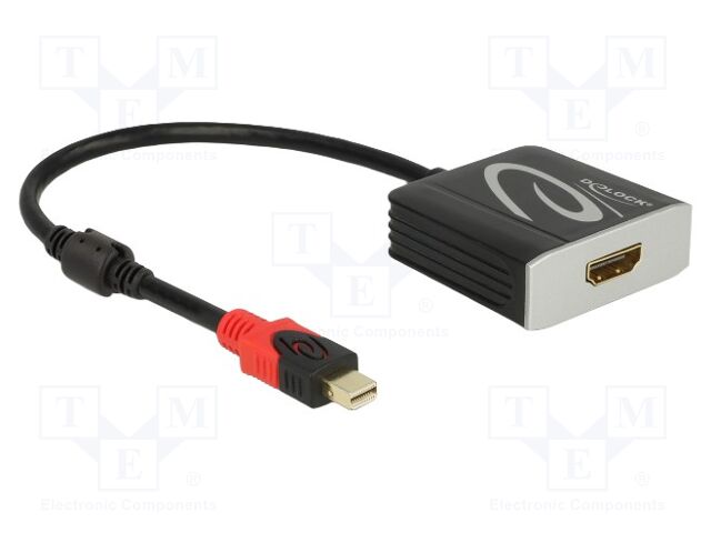 Adapter; HDMI socket,mini DisplayPort plug; 0.2m; black
