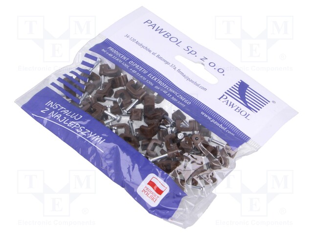 Holder; brown; Application: SMYp 2x0,75,for flat cable; 50pcs.