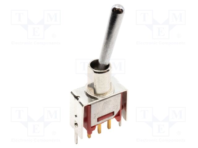 Switch: toggle; Pos: 2; SPDT; ON-(ON); 0.02A/20VAC; 0.02A/20VDC
