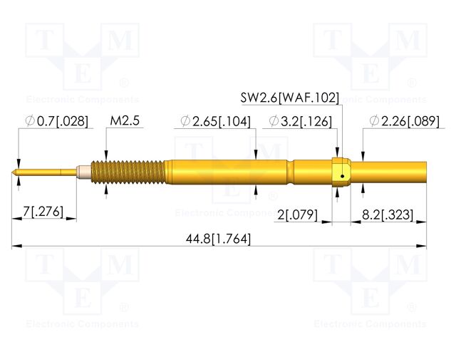 Test needle; screw-in