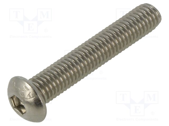 Screw; M8x45; Head: button; hex key; HEX 5mm; A2 stainless steel