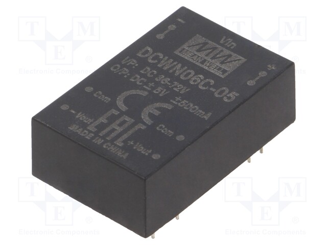 Converter: DC/DC; 6W; Uin: 36÷72V; Uout: 5VDC; Uout2: -5VDC; DIP24