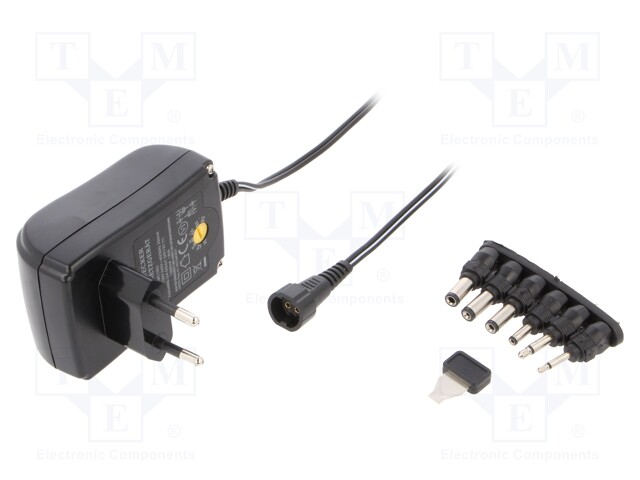 Power supply: switched-mode; universal; 1.5A; Case: plug; Plug: EU