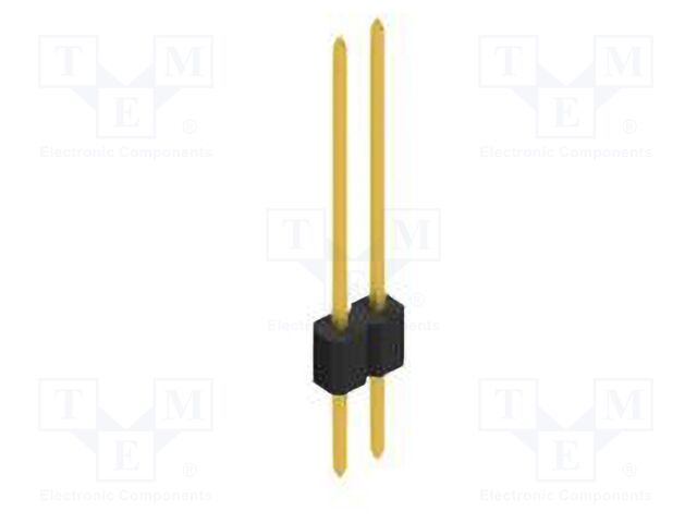 Connector: pin strips; pin header; male; PIN: 2; 1.27mm; THT; 1x2