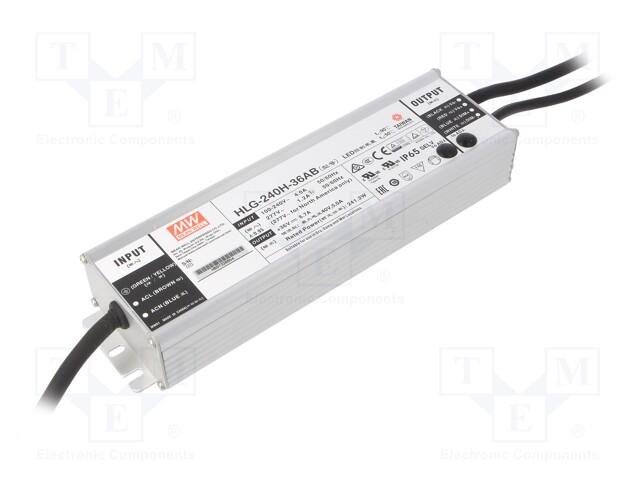 Power supply: switched-mode; LED; 241.2W; 36VDC; 33.5÷38.5VDC