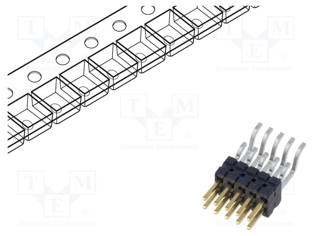 Connector: pin strips; male; PIN: 10; 1.27mm; gold-plated; SMT; reel
