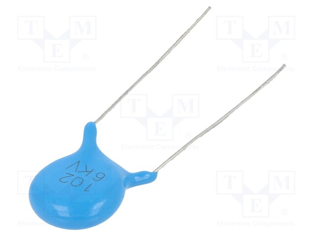 Capacitor: ceramic; 1nF; 6kV; Y5P; ±10%; THT