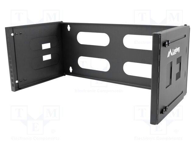 Wall mounting element; 4U; black; Standard: 19"