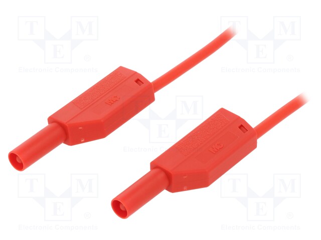 Test lead; PVC; 1m; red; 16A; 1kV; Cond.cross sec: 0.75mm2