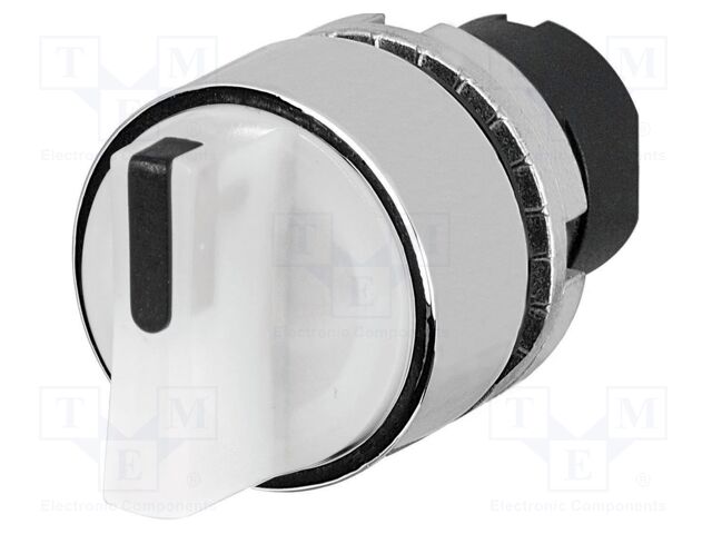 Switch: rotary; 22mm; Stabl.pos: 2; white; IP65; prominent; 46; Pos: 2