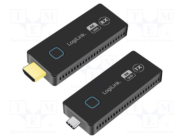 HDMI extender; HDMI plug,USB C socket x2,USB C plug; 4K; black