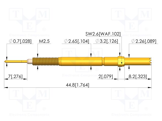 Test needle; screw-in