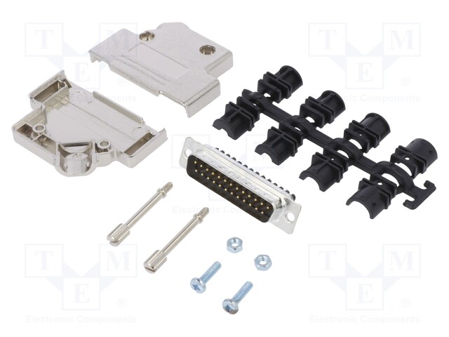 D-Sub; PIN: 25; male; shielded,metalized; angled 45°; for cable