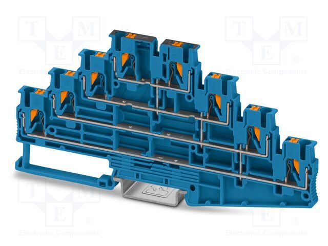 Splice terminal: rail; PT; 18A; 500V; push-in; PA; 0.14÷4mm2; ways: 3