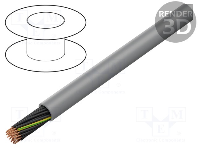 Wire: control cable; chainflex® CF130.UL; 25G0,5mm2; PVC; grey