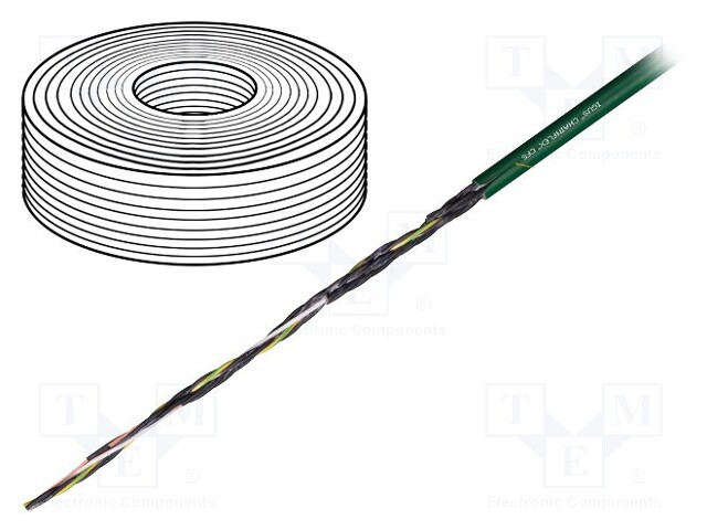 Wire: control cable; chainflex® CF5; 3G1mm2; PVC; green; stranded