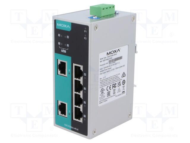 Switch Ethernet; unmanaged; Number of ports: 6; 12÷57VDC; EDS
