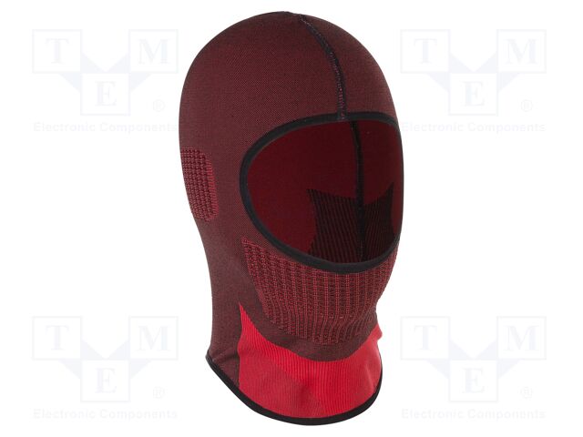 Balaclava; thermal; red-black; elastane,polyamide,polyester