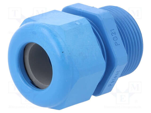 Cable gland; with long thread; PG21; IP68; Mat: polyamide; blue