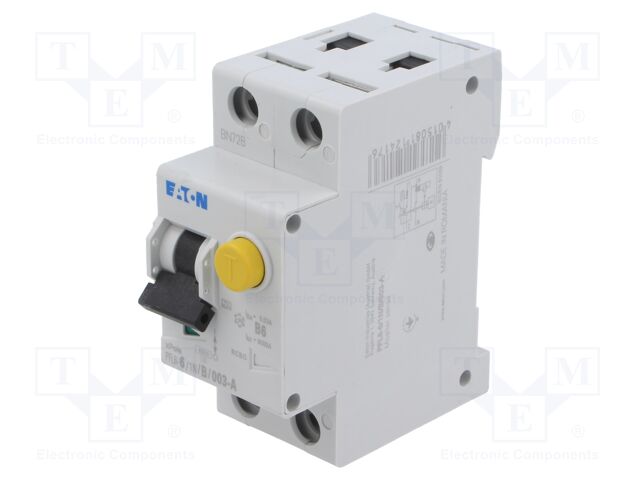 RCBO breaker; Inom: 6A; Ires: 30mA; Max surge current: 250A; 230V