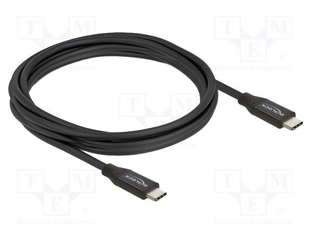 Cable; bidirectional; USB C plug,both sides; gold-plated; 3m