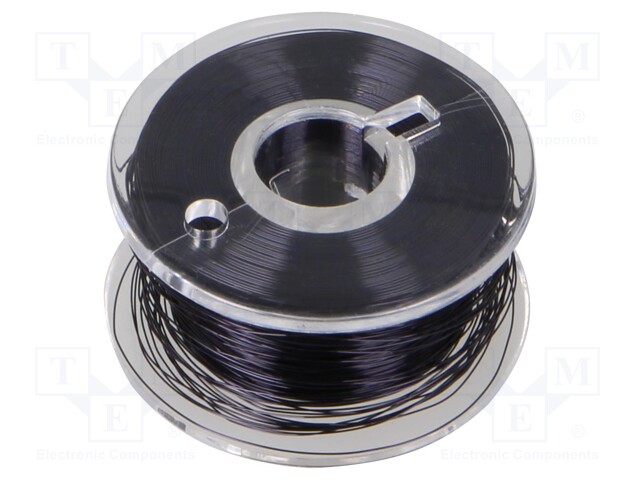 Silver plated copper wires; 0.1mm; black; Cu,silver plated; 100m