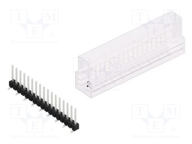 Connector: pin strips; pin header; male; PIN: 17; 2.54mm; SMT; 1x17
