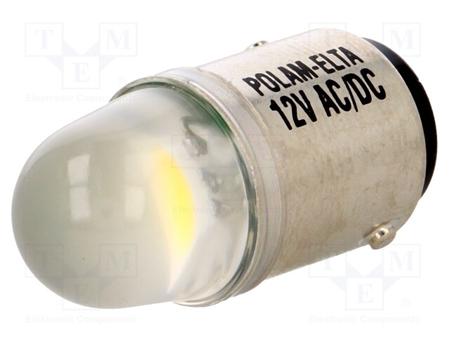 LED lamp; white; BA15D; 12VDC; 12VAC