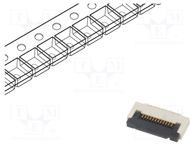 Connector: FFC (FPC); horizontal; PIN: 12; ZIF; SMT; 50V; 0.4A; H: 2mm