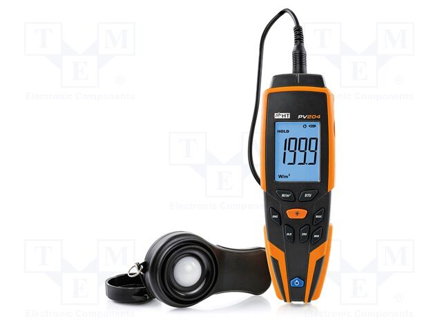 Meter: solar power; Range: 0÷1999W/m2; IP40; Display: LCD
