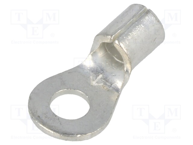 Ring terminal; M4; crimped; for cable; non-insulated; copper