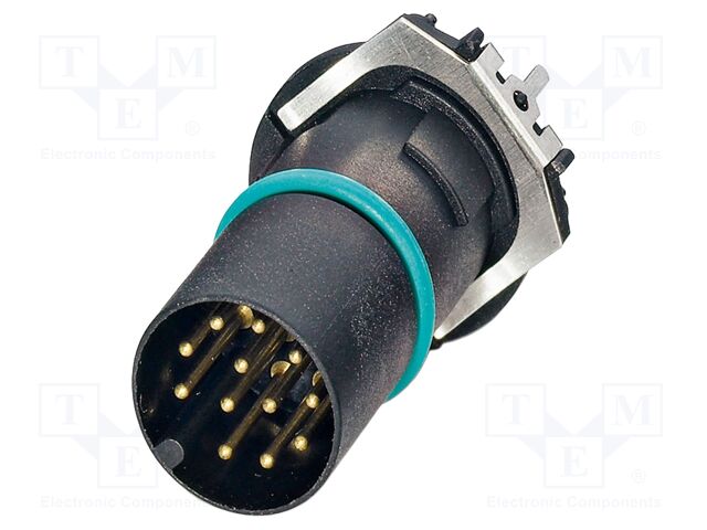 Connector: M12; contact insert; PIN: 12; 30V; straight; THR; A code