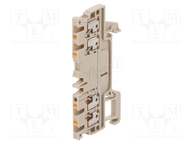 Splice terminal: rail; 1.5mm2; ways: 1; terminals: 4; beige; wemid
