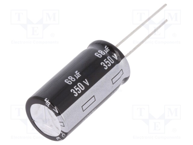 Capacitor: electrolytic; THT; 68uF; 350VDC; Ø16x31.5mm; ±20%; 5000h