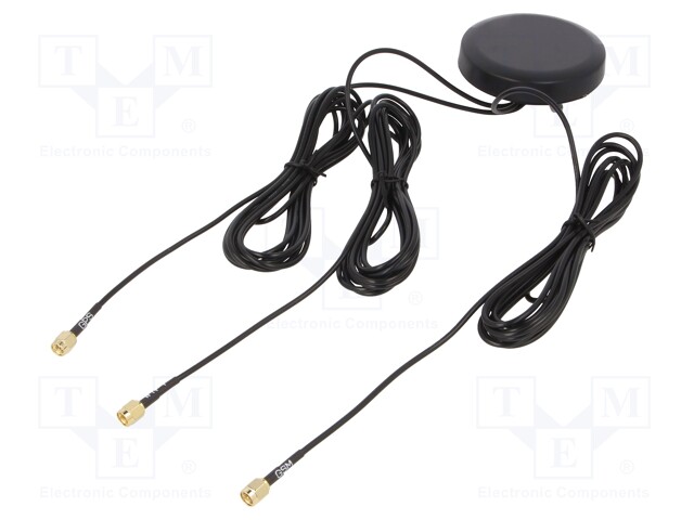 Antenna; GNSS,LTE,WiFi; 3.5dBi; Mounting: screw; 80x15mm; SMA x3
