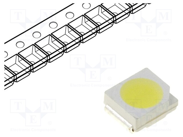 LED; SMD; 3528,PLCC2; white cold; 2100÷2400mcd; 6000(typ)K; 120°