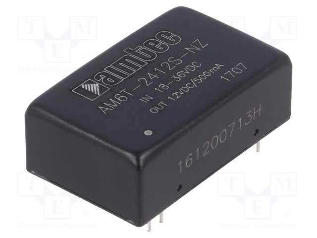 Converter: DC/DC; 6W; Uin: 18÷36V; 12VDC; Iout: 500mA; DIP24; 14g
