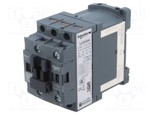 Contactor: 3-pole; NO x3; Auxiliary contacts: NO; 24VDC; 18A; 690V