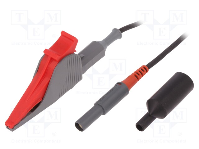 Kelvin cable; 1.5m; red; 10A; 60VDC; Plating: gold-plated