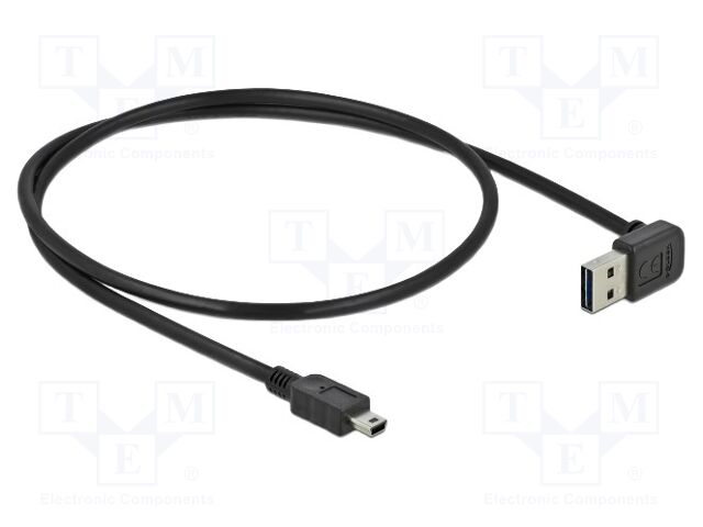 Cable; USB 2.0; gold-plated; 0.5m; black; 24AWG,28AWG; 480Mbps