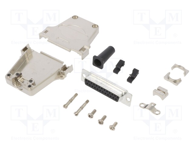 D-Sub; PIN: 25; female; shielded,with strain relief; straight