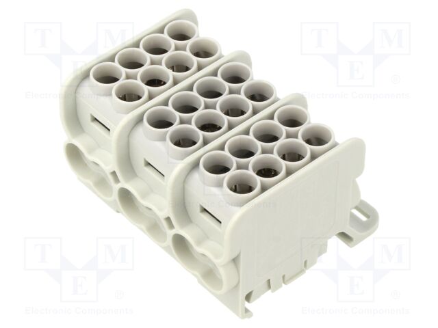 Splice terminal: distribution block; for DIN rail mounting