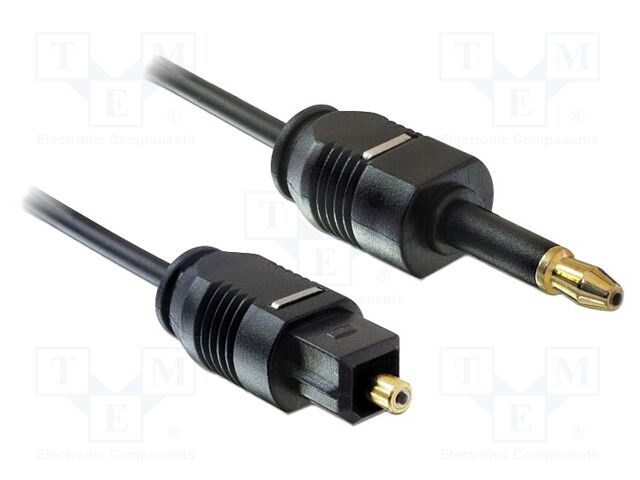 Cable; Toslink 3,5mm Mini plug,Toslink plug; 2m; black